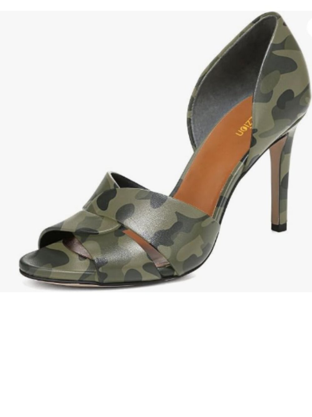 Pazzion Camo Print Sexy Open Toe High Heel D'Orsay Pump Slip On Two Piece Sandal